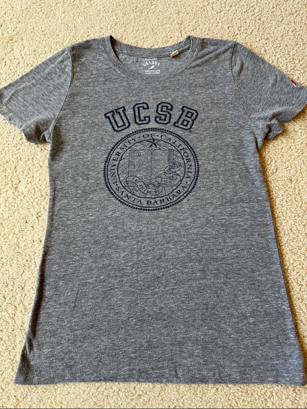 League Heather Gray UCSB Short Sleeve Crew Tee M